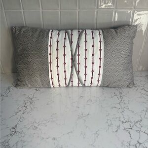 Natori cherry, blossom Gray, red and White Pillow